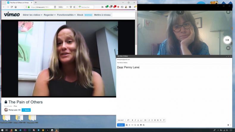 Abb. 5: WATCHING THE PAIN OF OTHERS, R: Chloé Galibert-Laîné, F 2019, (Un-)Gleichzeitigkeit kognitiver Prozesse auf dem Desktop